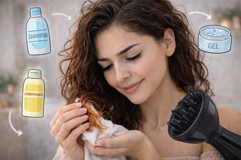 روتين للشعر الكيرلي: جدول أسبوعي بسيط يقلل الهيشان ويعطي تعريف أفضل للكيرلز