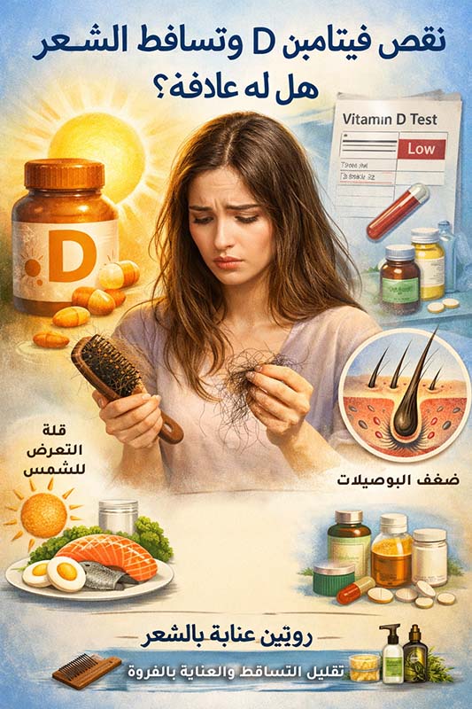 نقص فيتامين D وتساقط الشعر: هل له علاقة؟ الأعراض + ماذا تفعل عمليًا