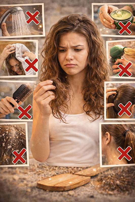 عدد 10 أخطاء يومية تفسد روتين شعرك (حتى لو تستخدم أفضل المنتجات)