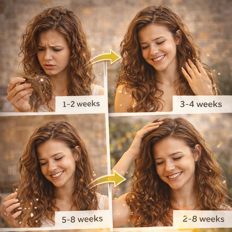 متى تبدأ نتائج روتين الشعر بالظهور؟ جدول زمني واقعي من أول أسبوع إلى 3 أشهر