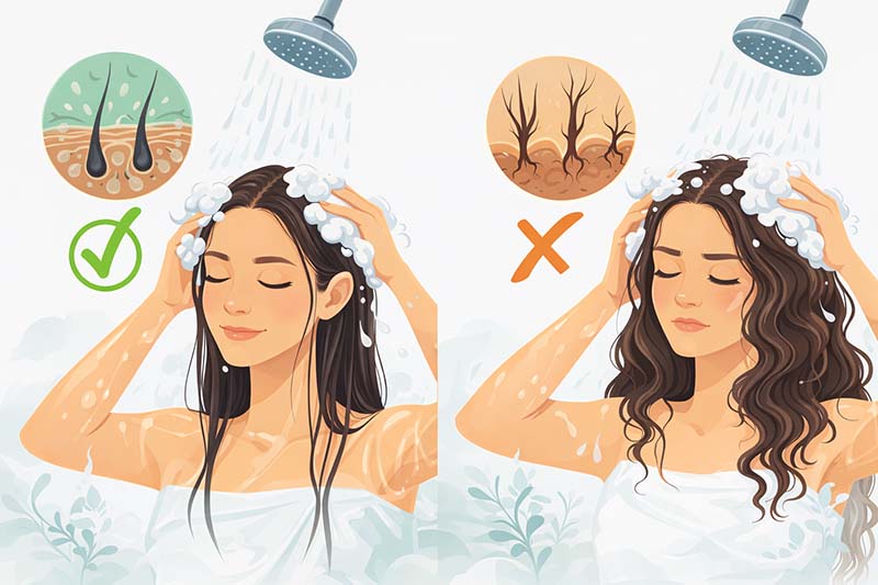 هل غسل الشعر يوميًا يضر الشعر؟ الحقيقة حسب نوع شعرك