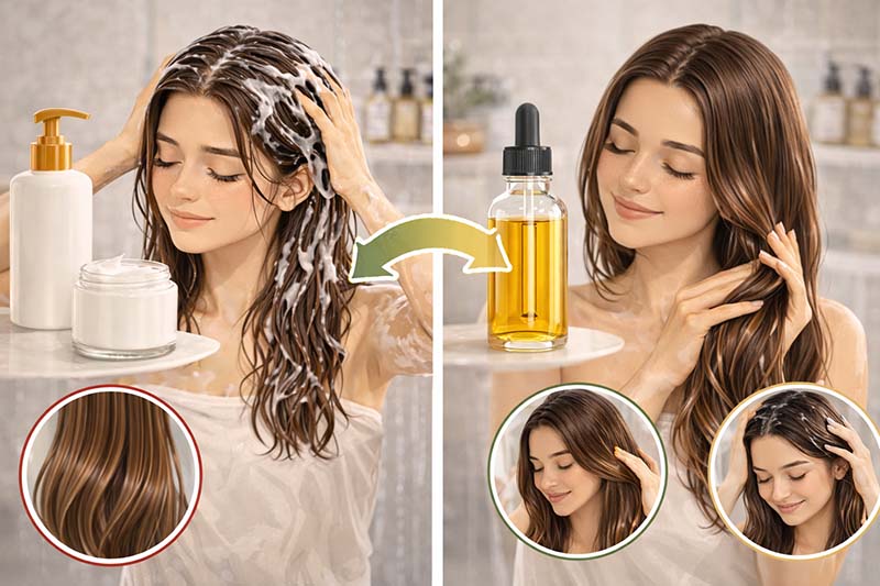 هل البلسم يغني عن زيت الشعر؟ وما الفرق بينهما؟