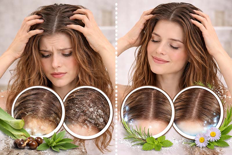 علامات تدل على حاجة فروة الرأس لتنظيف عميق وكيفية العناية بها بالأعشاب