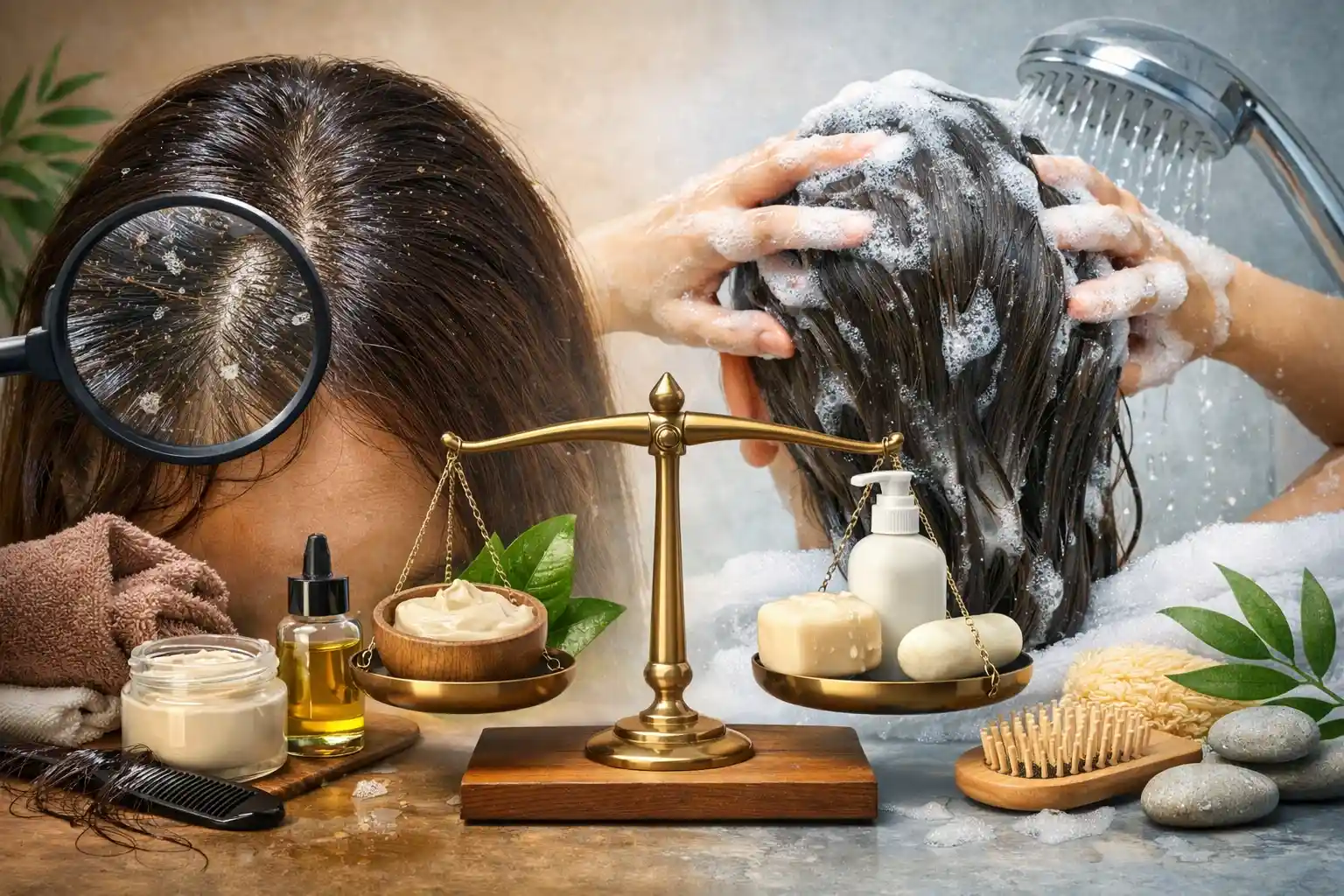 فروة الرأس الدهنية - كيف توازن بين التنظيف وعدم الإفراط