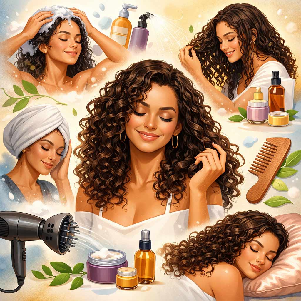 روتين الشعر الكيرلي - خطوات تحافظ على الشكل والترطيب