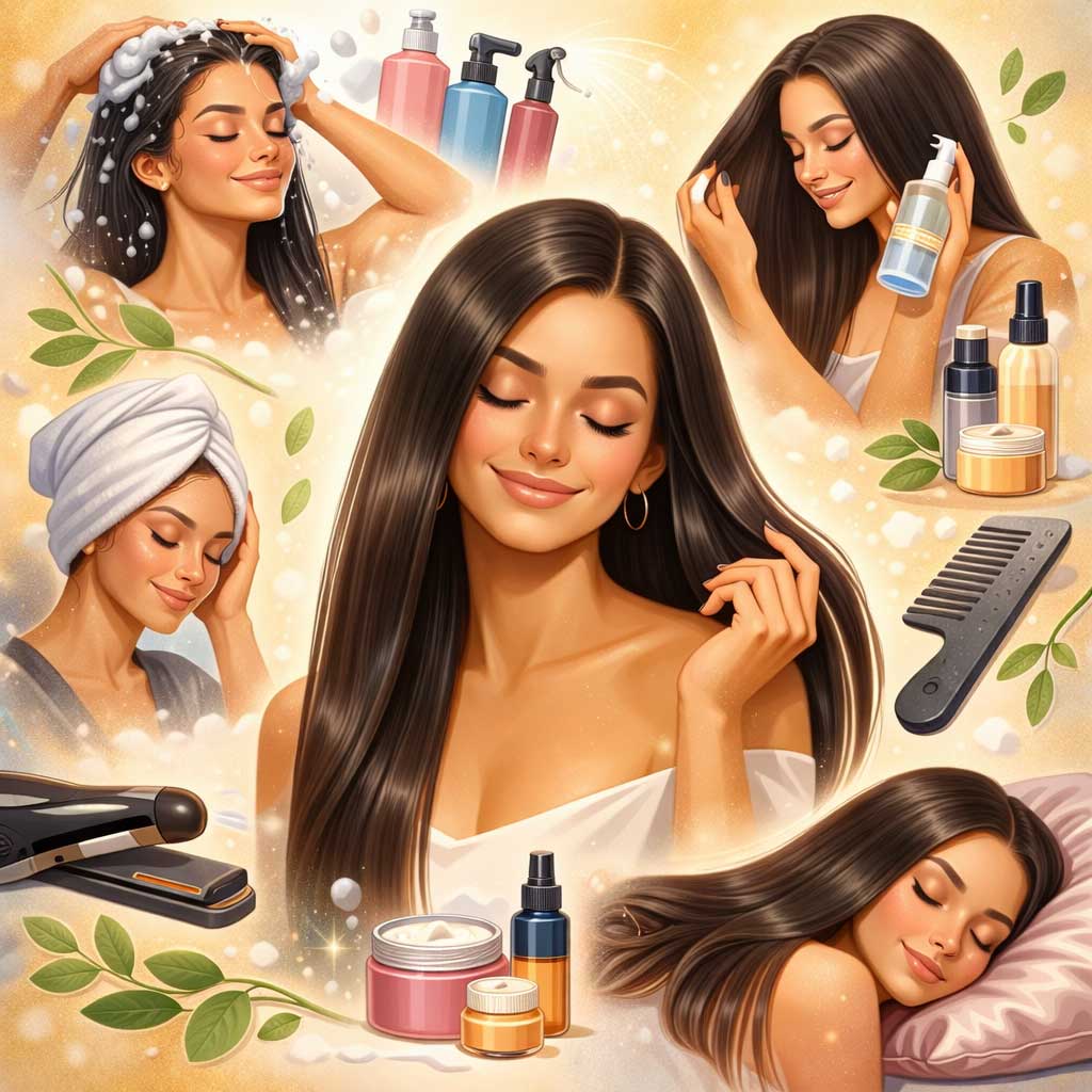 روتين الشعر المفرود - كيف تمنع الهيشان والتقصف