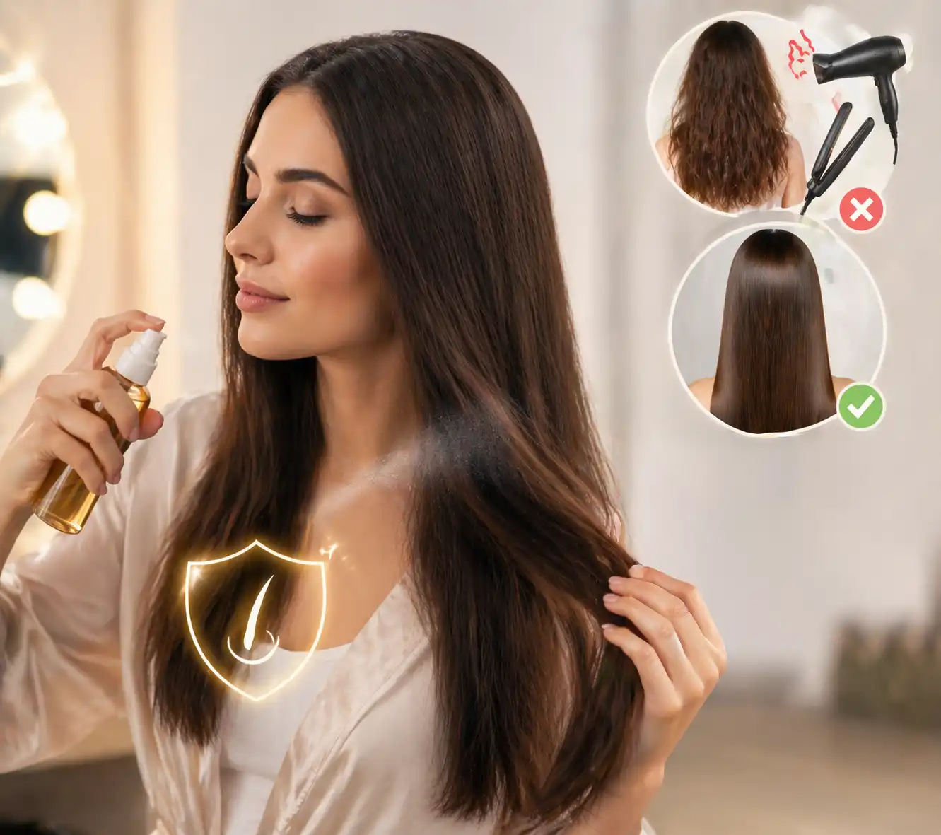 كيف تحمي الشعر من حرارة السشوار والمكواة