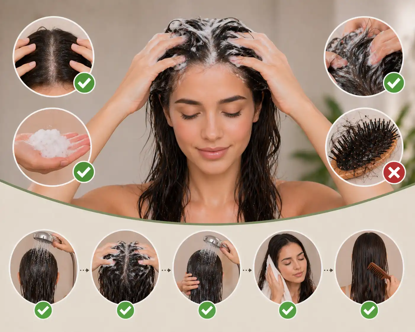 تنظيف فروة الرأس بطريقة صحيحة بدون قسوة