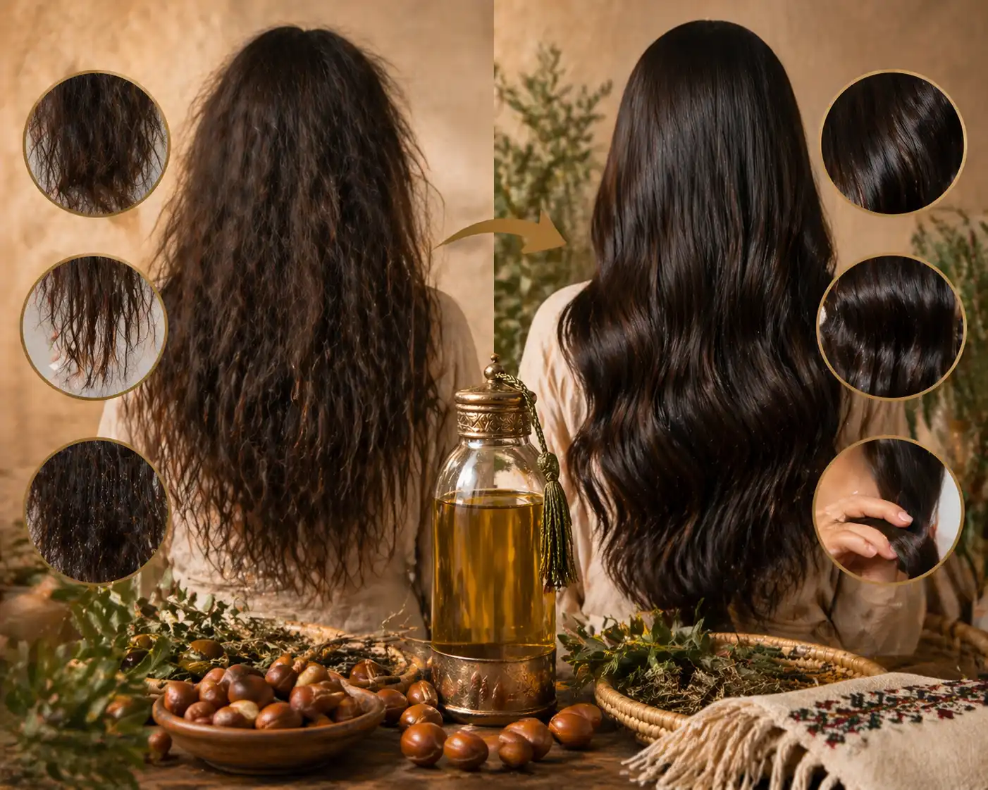 فوائد زيت الشعر القبائلي للشعر الجاف والمتقصف