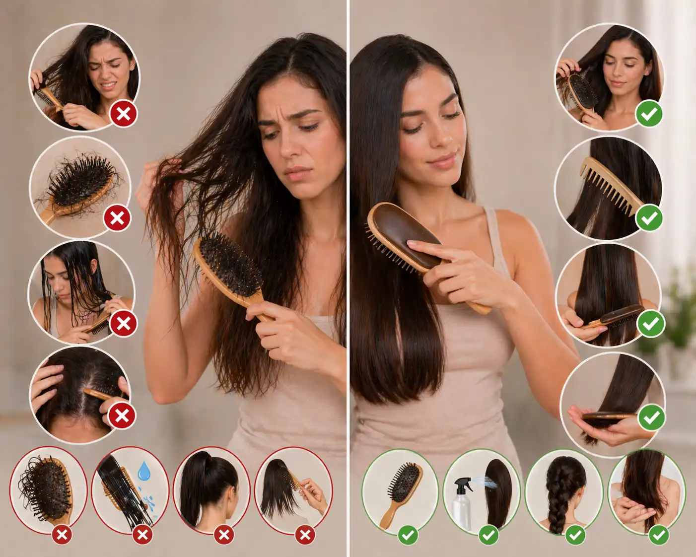 أخطاء تمشيط الشعر التي تزيد التكسر