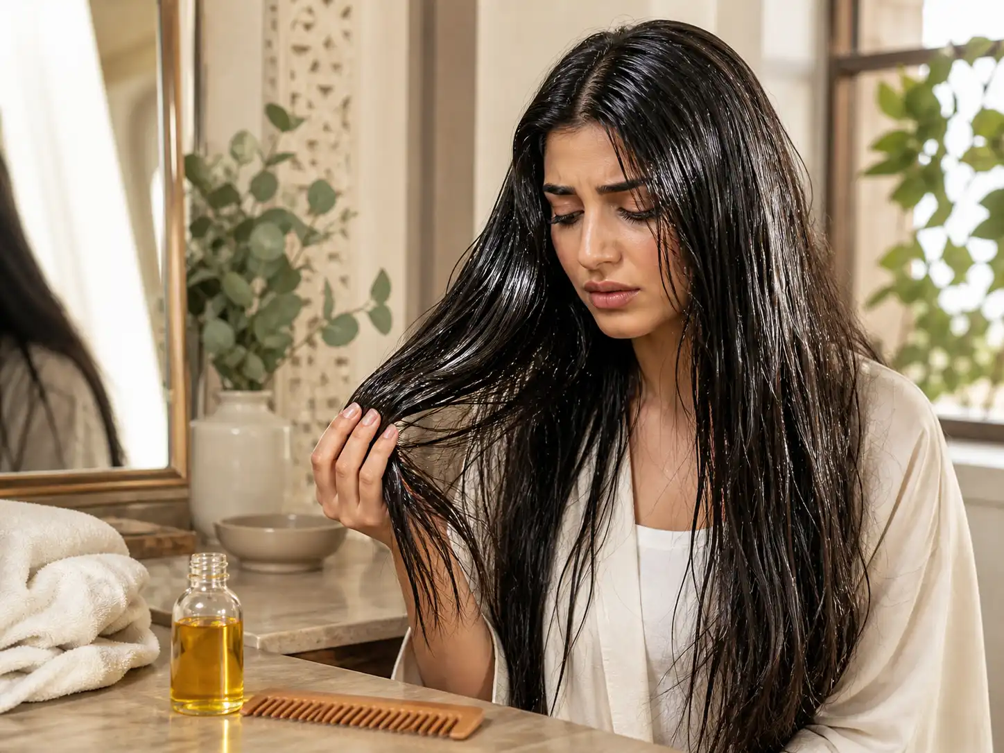 متى تكون كمية الزيت كثيرة على الشعر