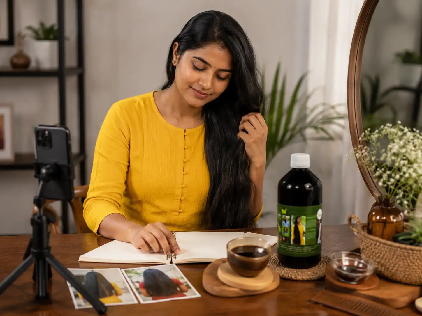 How would you document your experience with Kabyle hair oil before and after use?