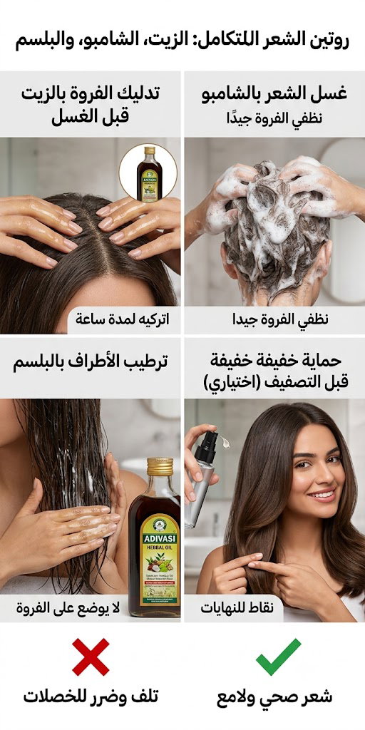 How to use oil with shampoo and conditioner in one routine