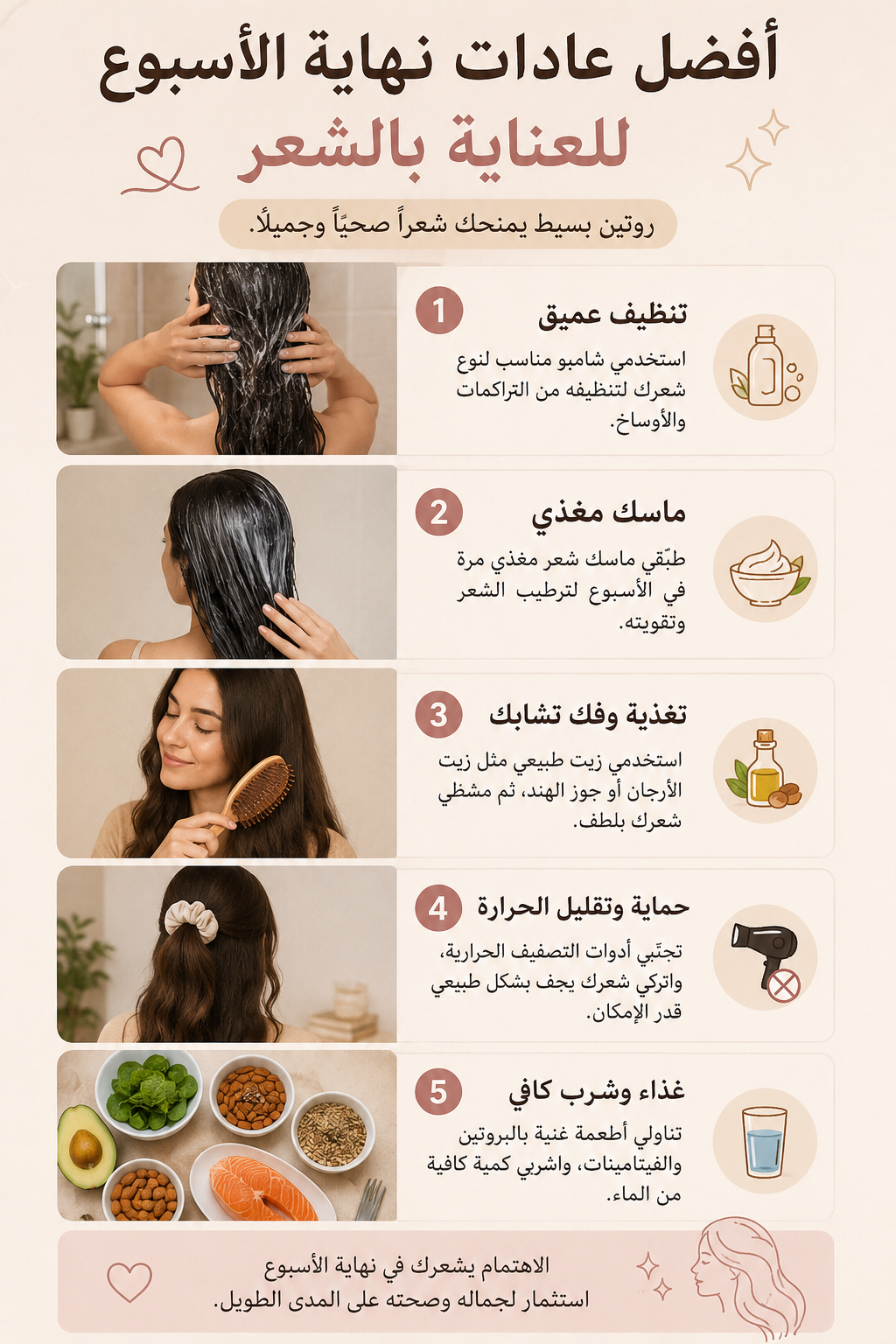 أفضل عادات نهاية الأسبوع للعناية بالشعر