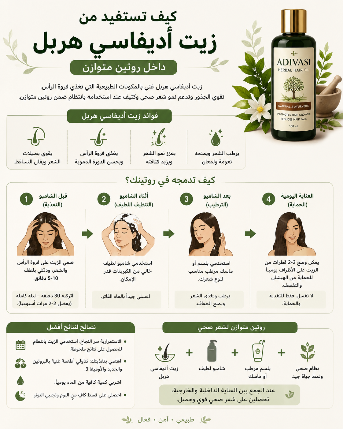 كيف تستفيد من زيت أديفاسي هربل داخل روتين متوازن