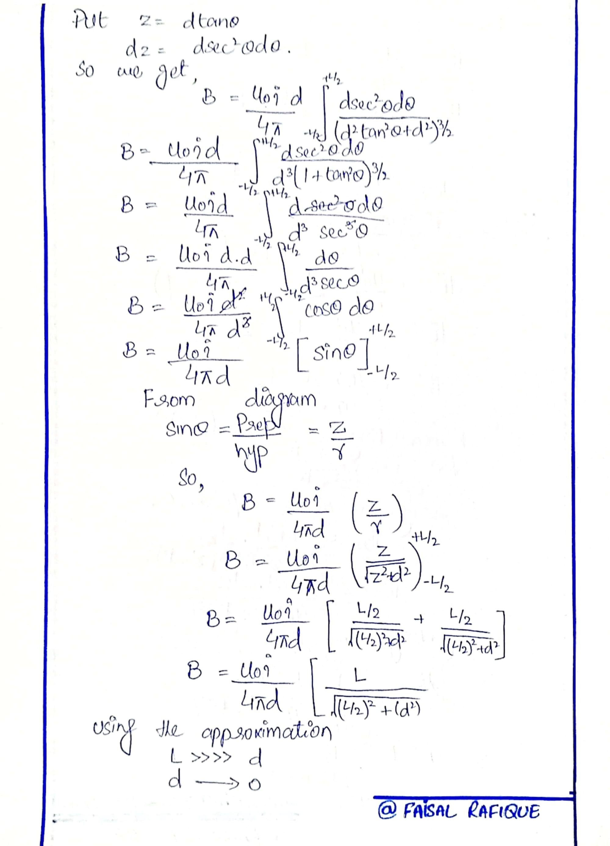 biot-savart law, all about css pms, css pms notes, css physics notes, faisal rafique css notes, magnetic field phyiscs, magnetic field due to a straight wire segment, phyiscs notes, fsc physics notes, 12 physics notes, bsc physics css notes, bsc  physics notes, Halliday  Resnick, Krane, CSSnotes