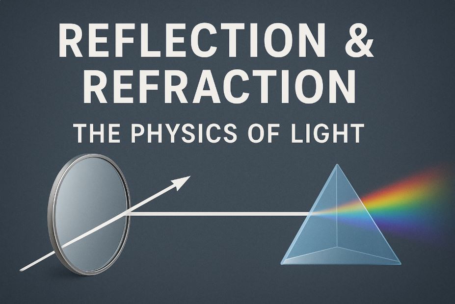 reflection and refraction, laws of reflection, laws of refraction, Snell’s law, refractive index, reflection of light, refraction of light, physics of light, light bending, mirror reflection, refraction in water, angle of incidence, angle of reflection, light experiment, refraction examples, reflection examples, total internal reflection, light reflection and refraction, optical density, reflection and refraction differences, glass prism refraction, laws of reflection class 8, laws of refraction class 10, mirror image formation, reflection and refraction physics notes, reflection and refraction in daily life, reflection and refraction explanation, periscope reflection, lenses and mirrors, light in different media, reflection and refraction laws, reflection vs refraction, physics optics chapter, light and optics for students, refraction formula, reflection diagram, refraction diagram, reflection and refraction of light through glass slab, Snell’s law formula, refraction in lenses and prisms, optical fiber refraction, reflection and refraction for class 9, reflection and refraction experiments.
