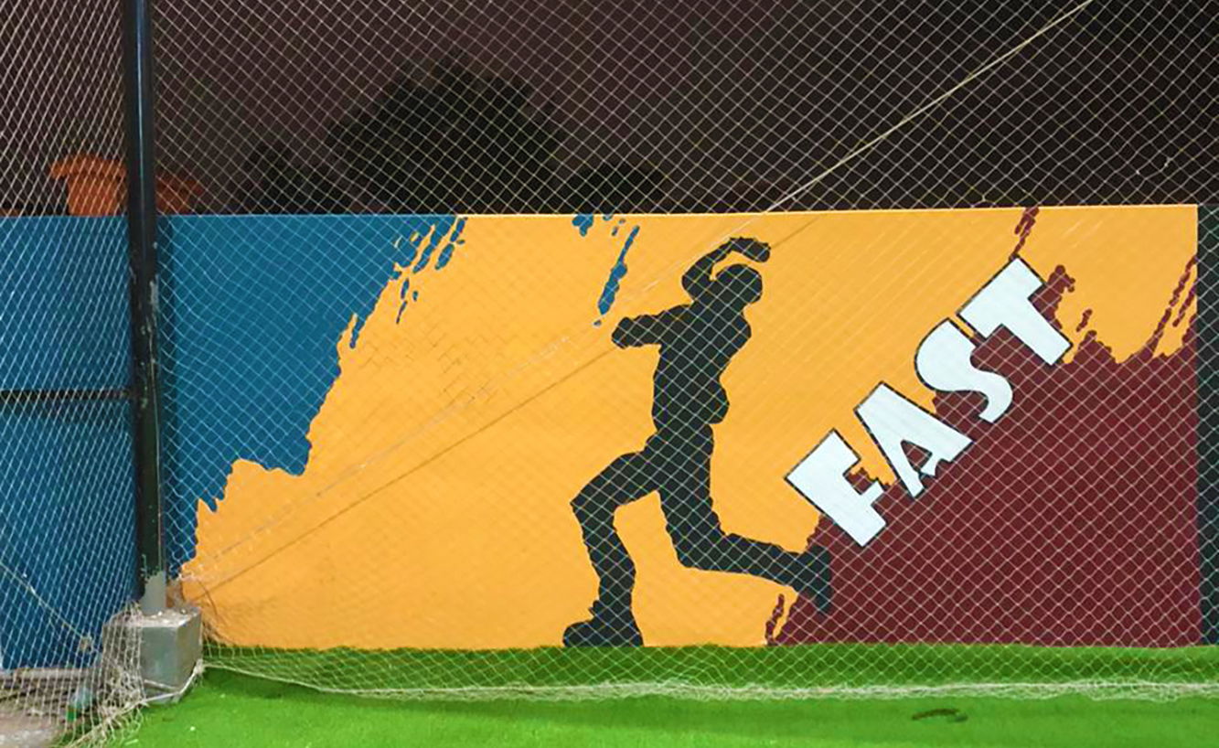 fast bowling Mural