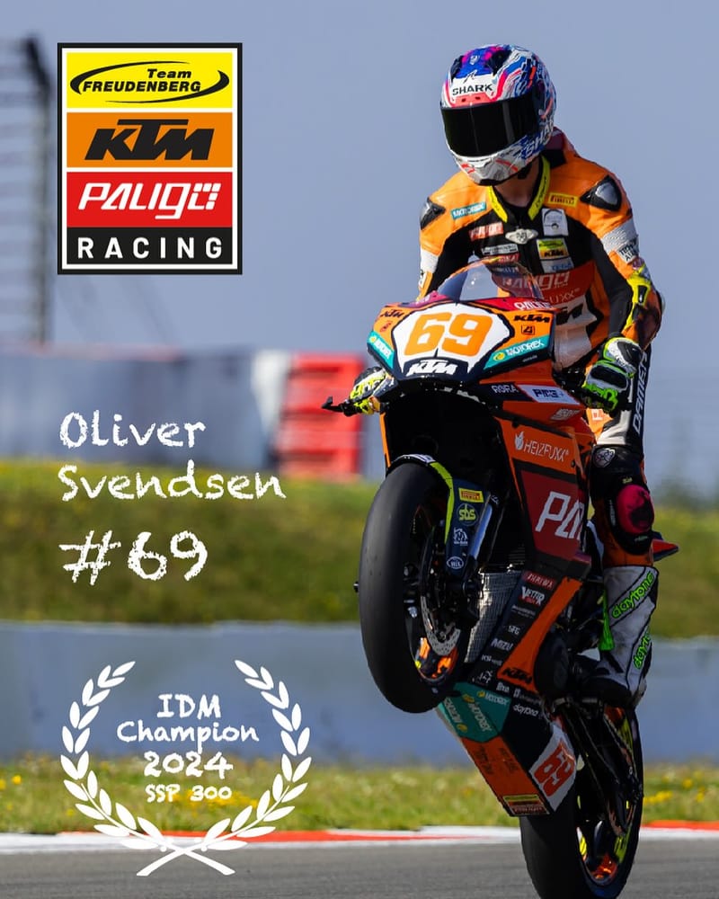 Oliver Svendsen skriver historie som tysk mester i IDM SuperSport 300