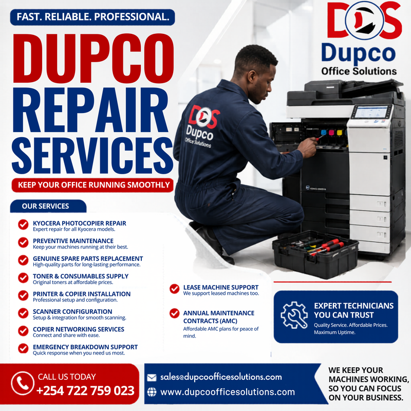 Photocopier Repair & Servicing in Kenya | Dupco Office Solutions