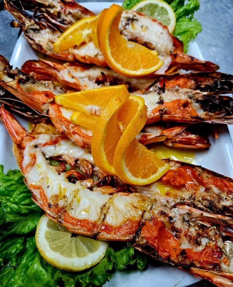 Gamba Tigre na brasa
