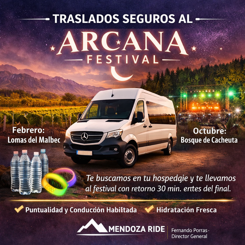 🎶 Arcana Festival y Hernán Cattaneo – Traslados y transporte en Mendoza
