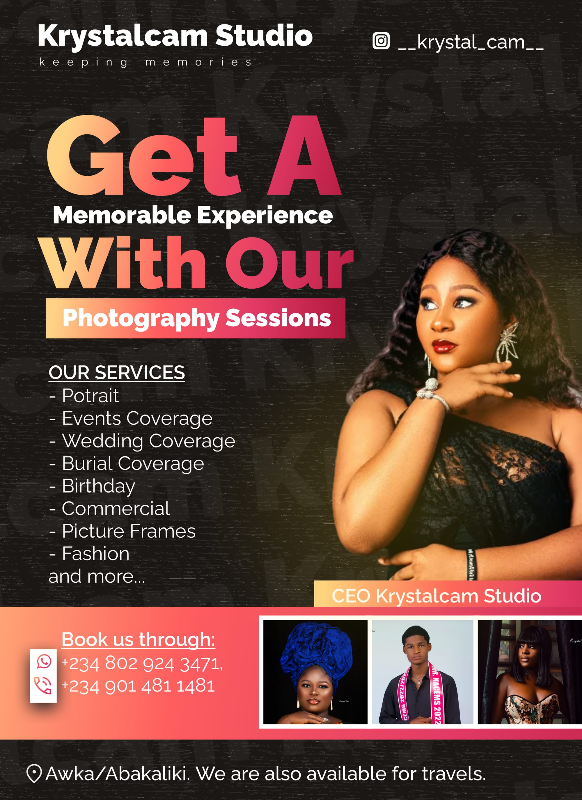 Krystalcam photography E-flier design