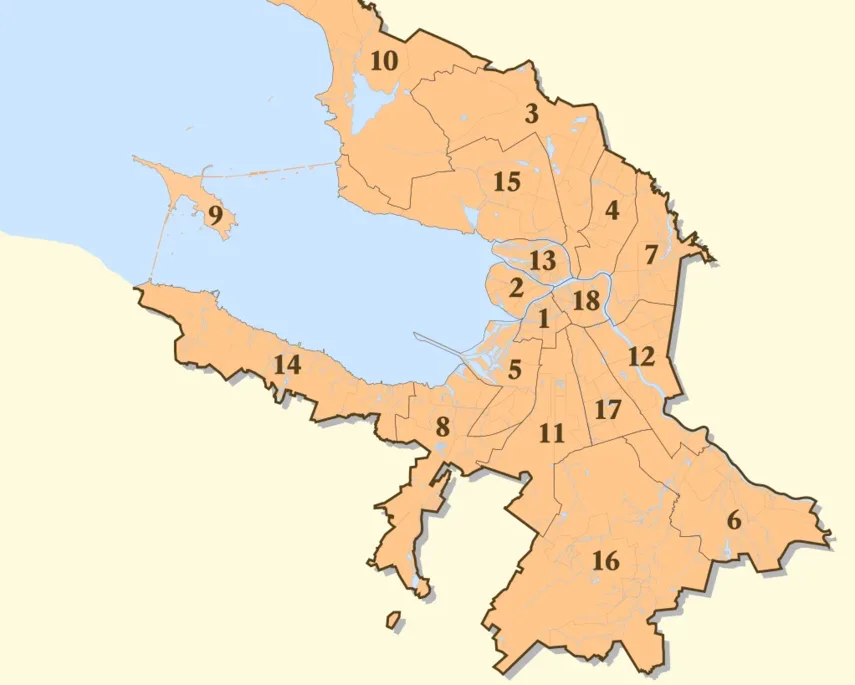 St Petersburg Transfers - Districts and Areas of Service