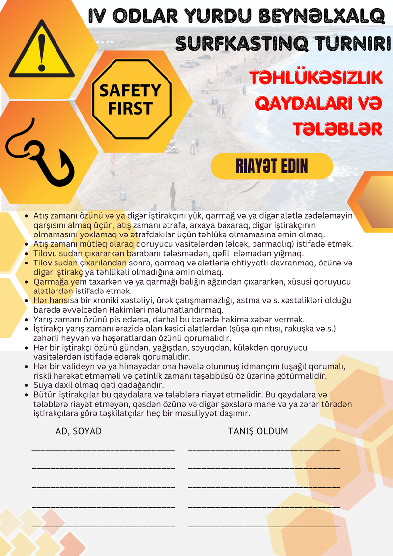 Təhlükəsizlik qaydaları / Safety