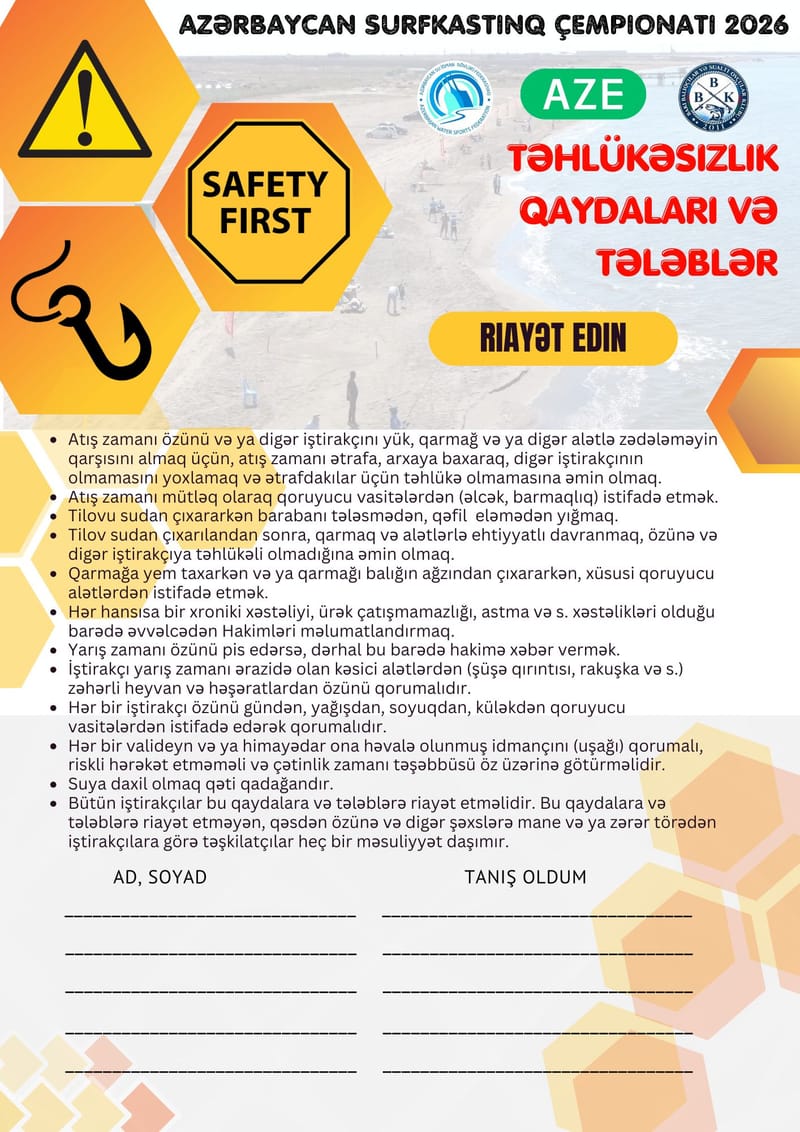 TƏHLÜKƏSİZLİK QAYDALARI