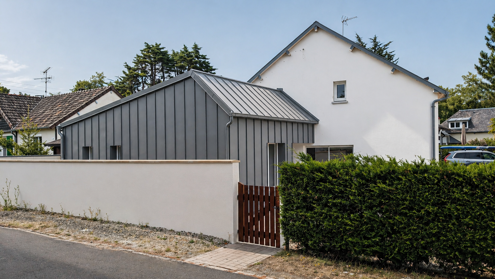 OSSATURA METÀL·LICA I ZINC EXTENSIÓ D'A VACANCES MAISON-JULLOUVILLE 50610