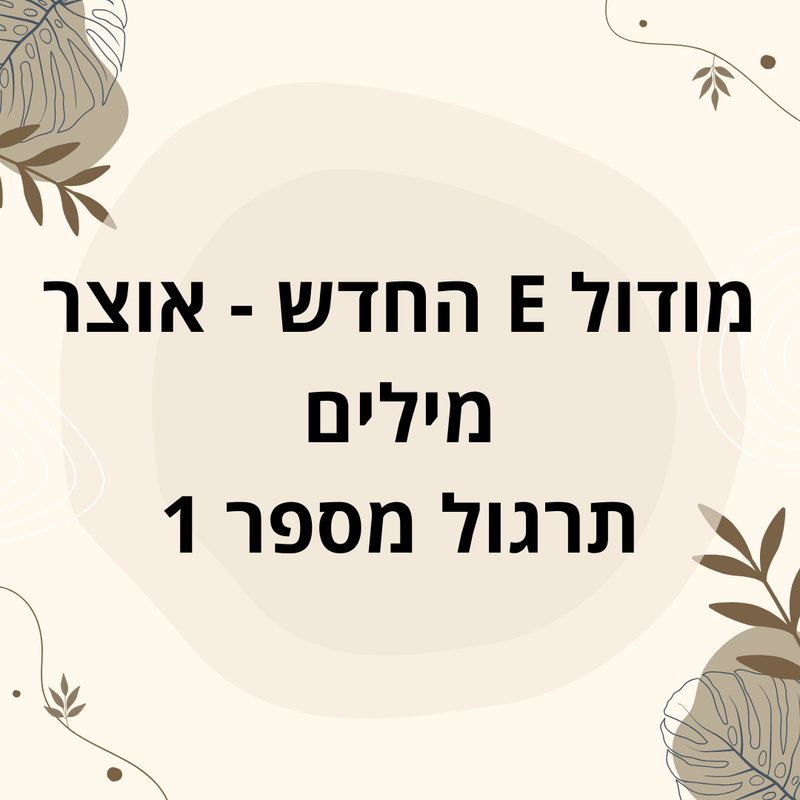 מודול e החדש תרגיל אוצר מילים (תרגיל מספר 1)
