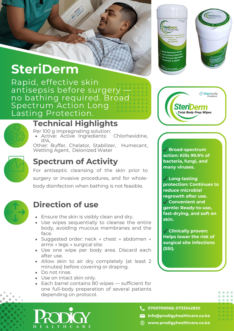 STERIDERM ANTISEPTIC WIPES 80'S