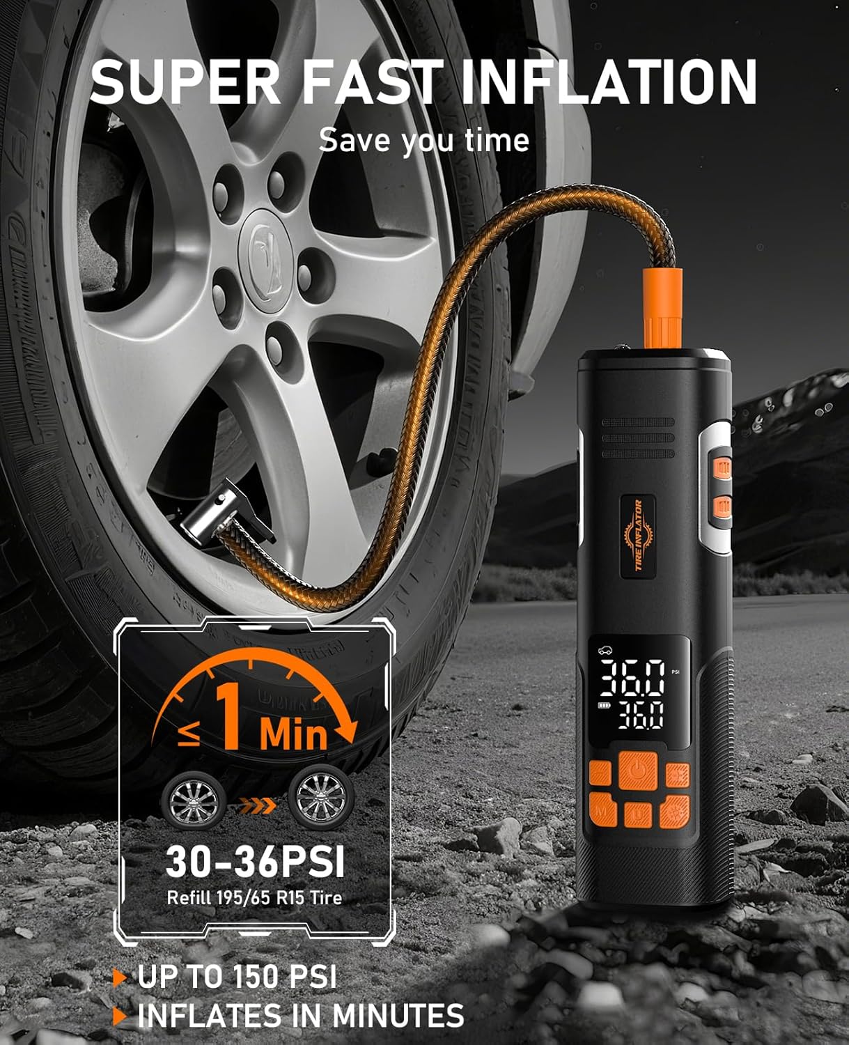 Portable Re-chargeable Tire Inflator