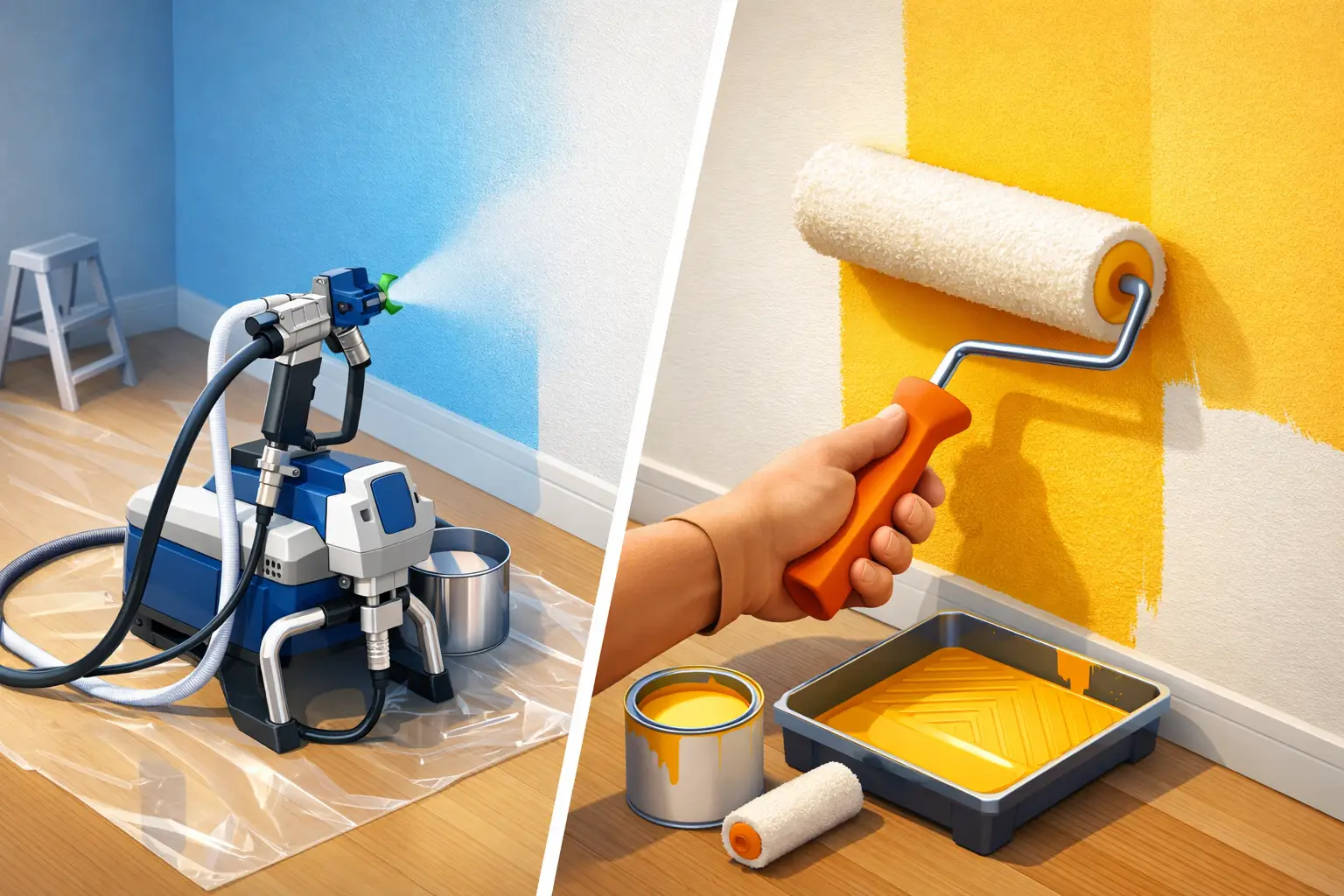 Airless ou rouleau mural pour vos murs ?