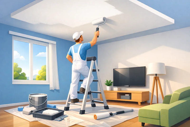 Repeindre un plafond sans traces facilement