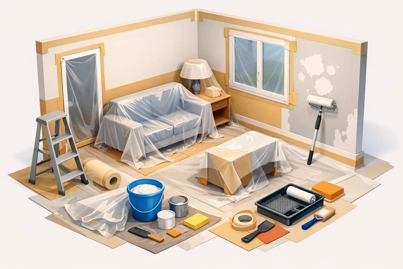 Bien préparer un logement avant peinture