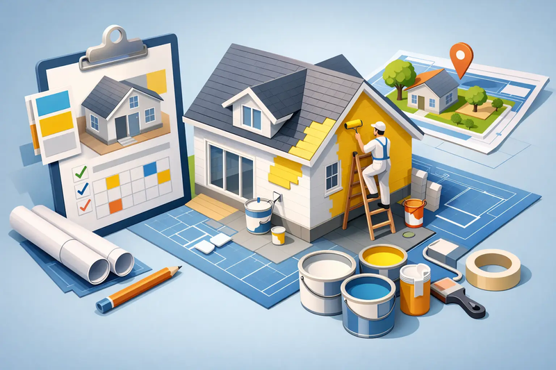 Travaux de peinture maison dans l'Oise bien planifiés
