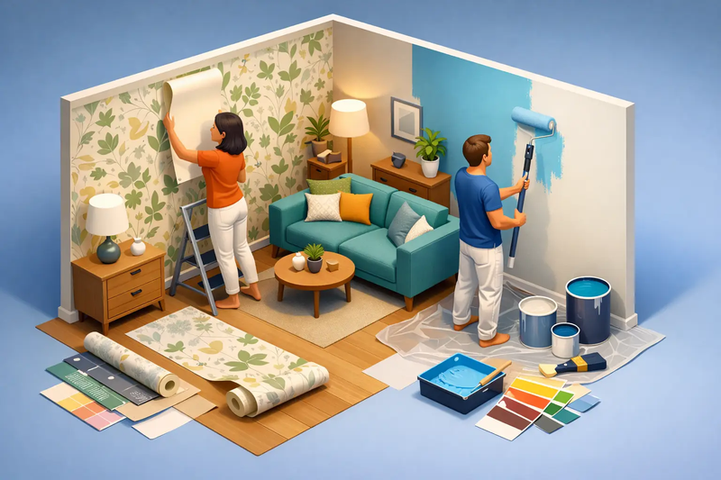 Papier peint ou peinture, que choisir chez vous ?