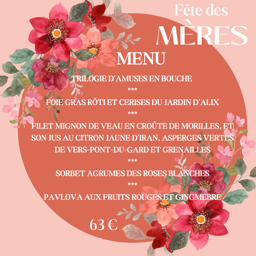 Menu fête des mères