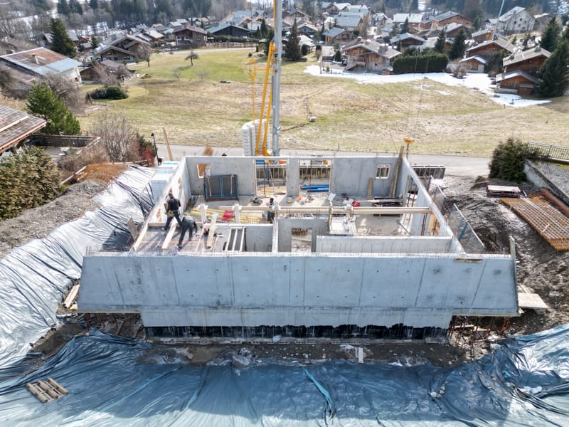 Sous bassement de chalet à Megève 