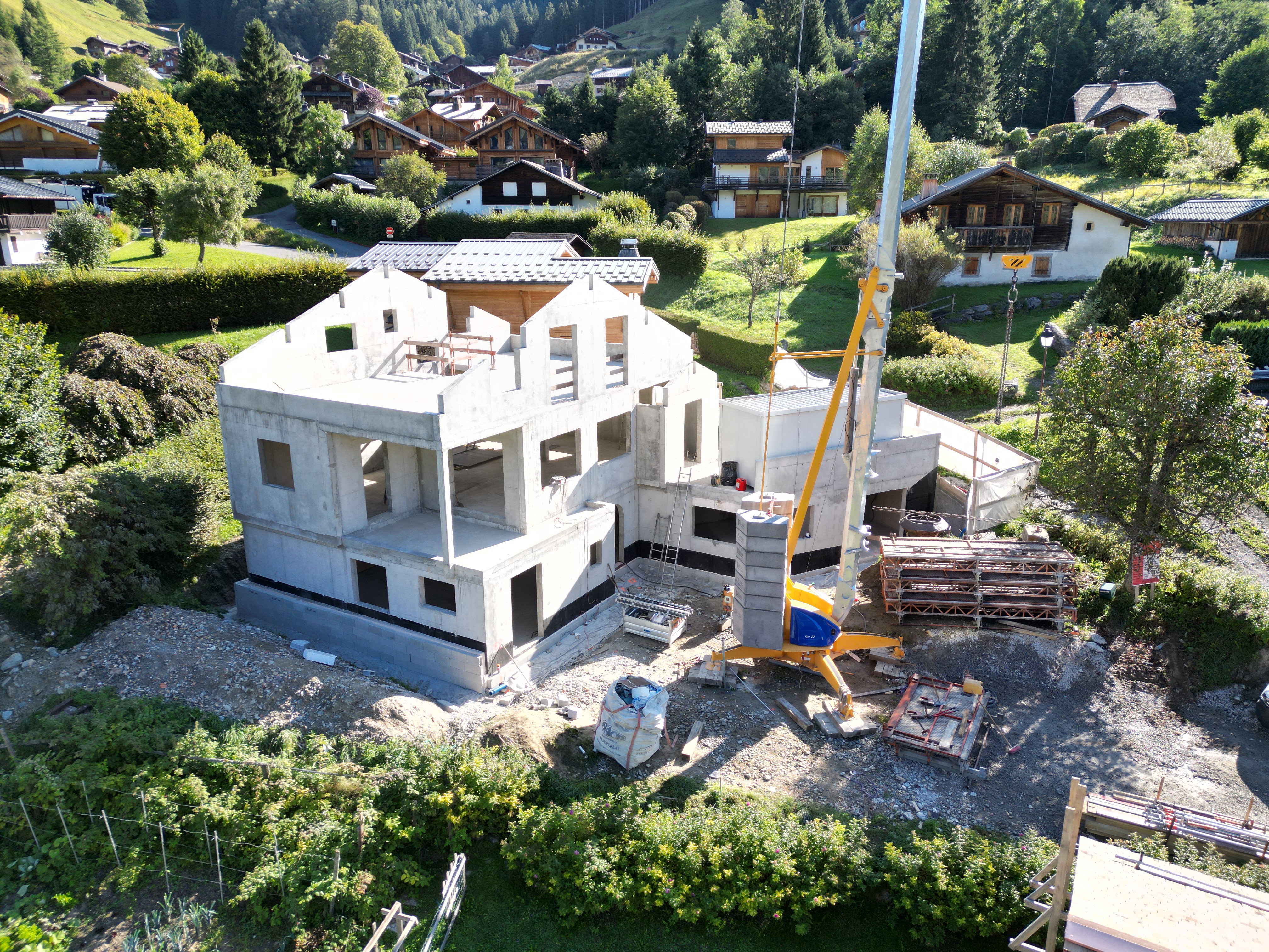 Maçonnerie d'un chalet aux Contamines Montjoie 