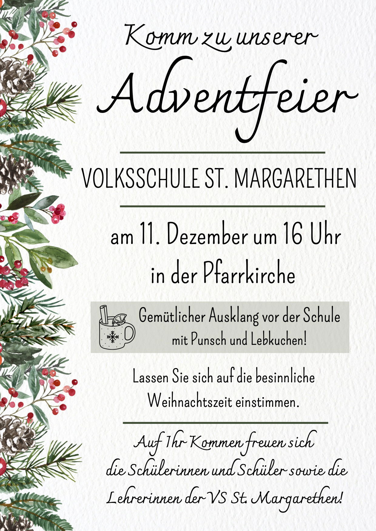 Einladung zur Adventfeier