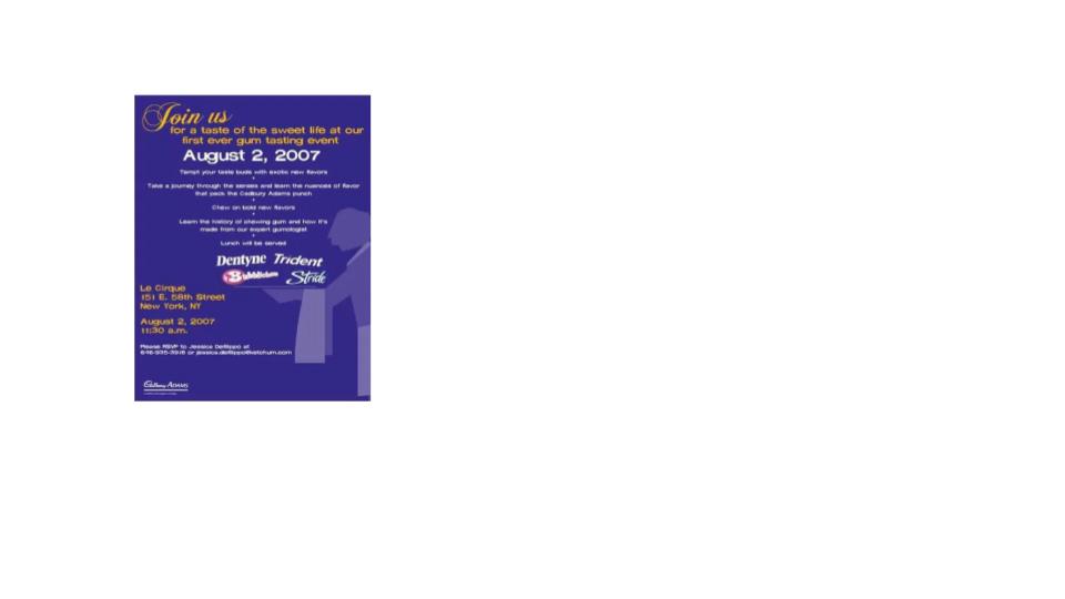 Cadbury Gum Tasting Event