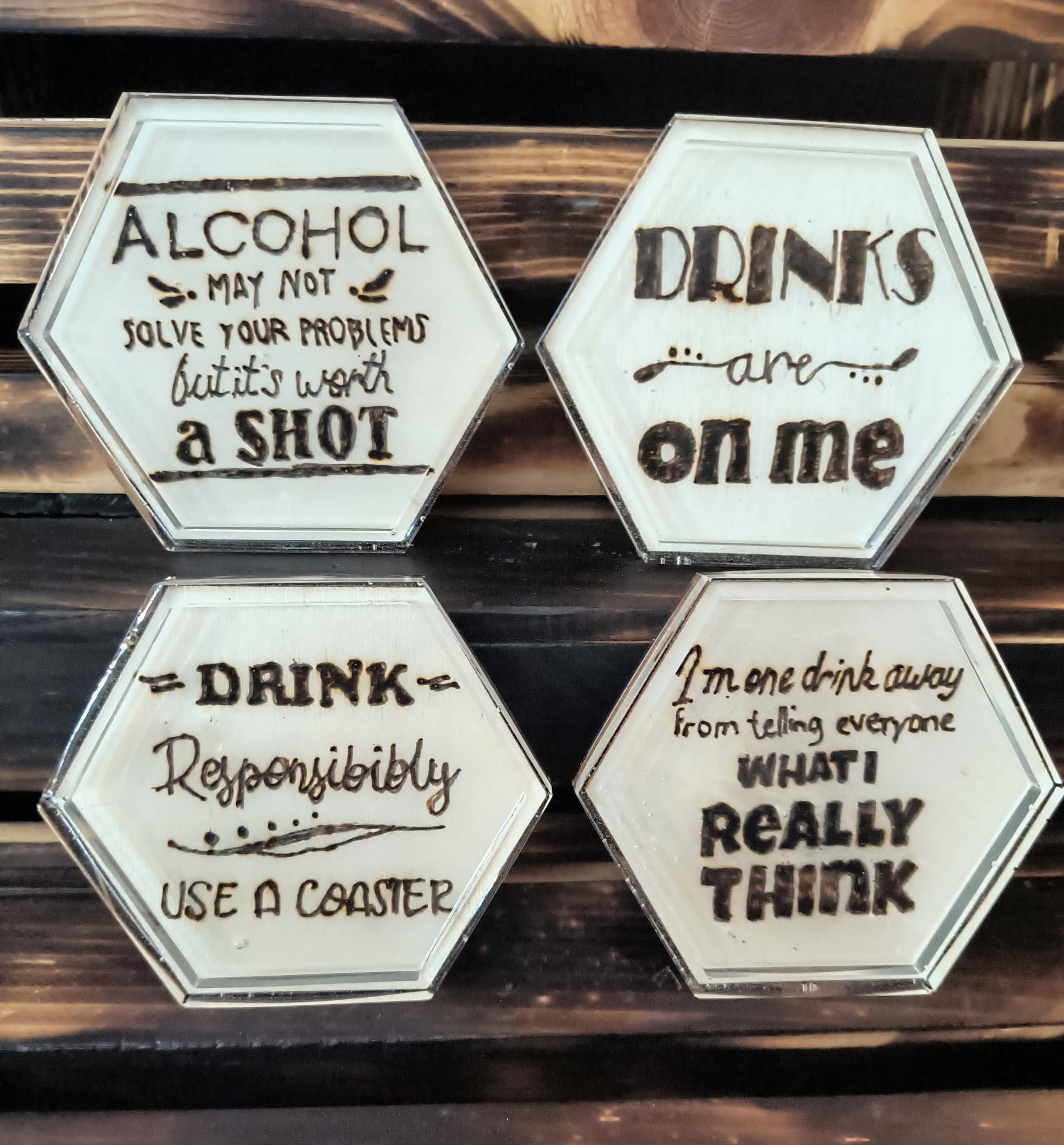 Alcohol Phrases (Set of 4$20 Single $6))