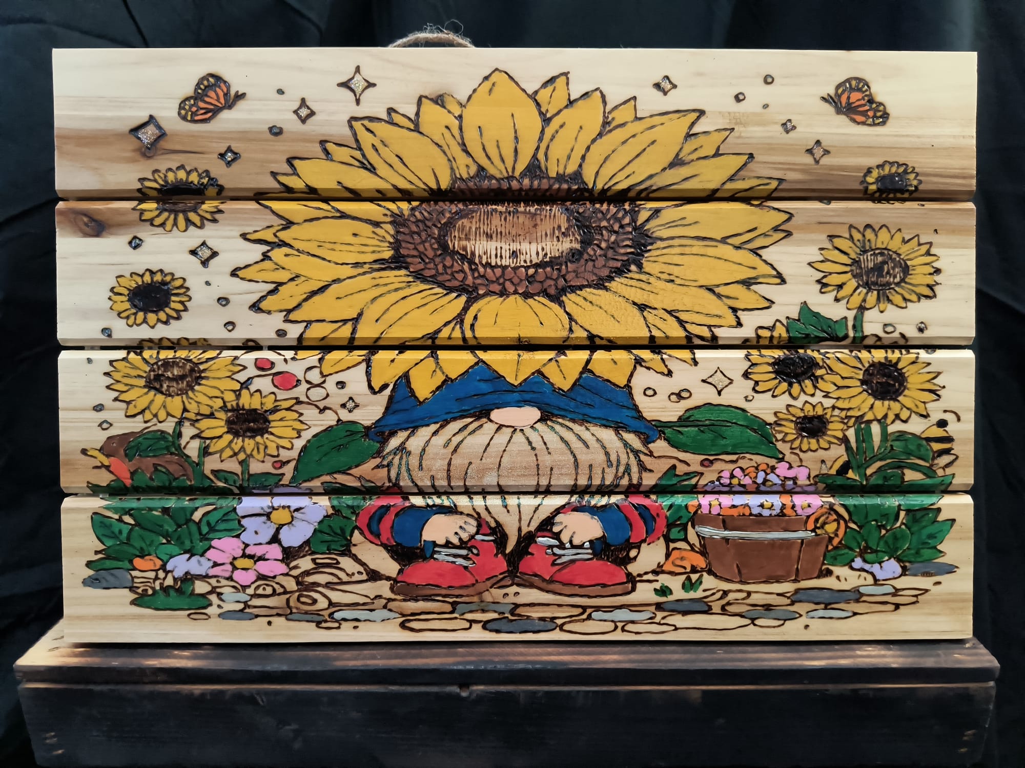 Garden Gnome with Sunflower ($25)