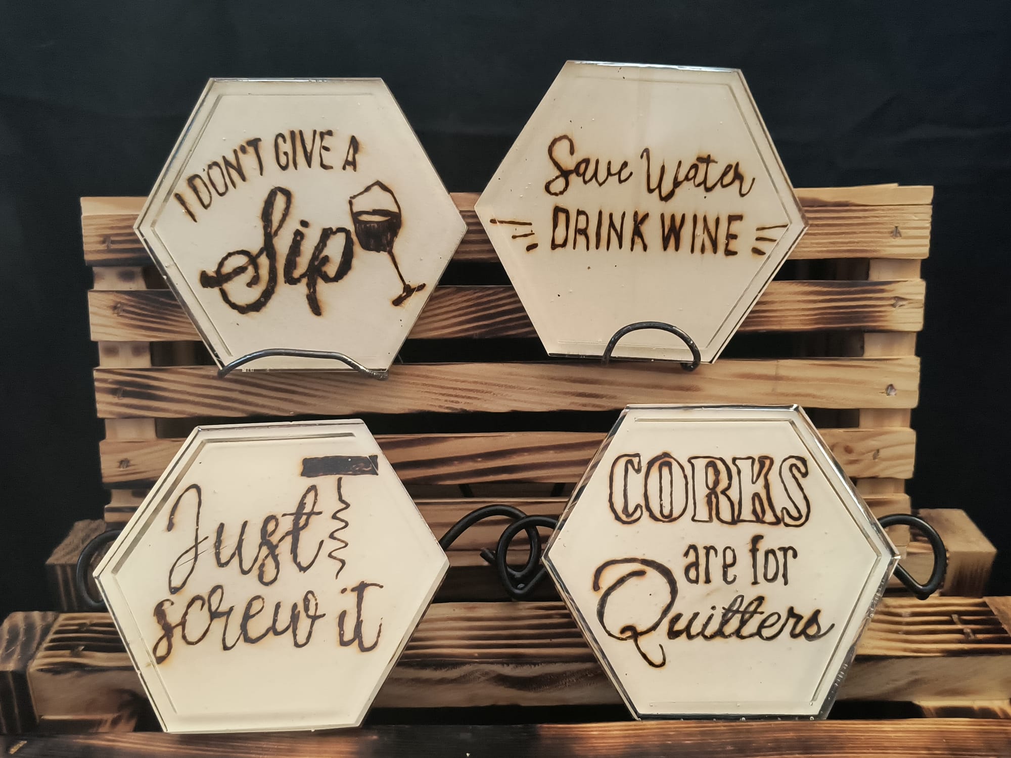 Sassy Wine Coasters (Set for $30 individual $10)