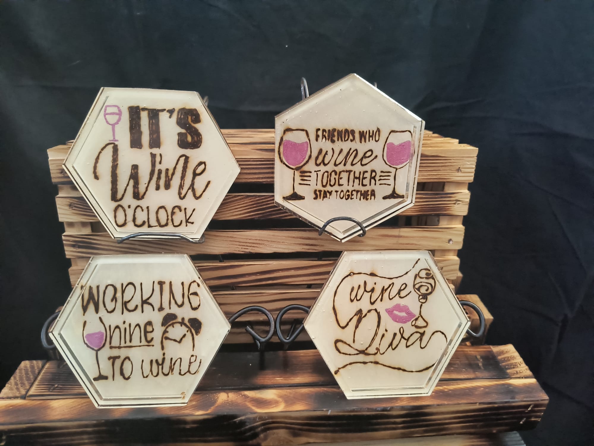 Colorful Wine Coasters (Ser for $20 Single  $6)