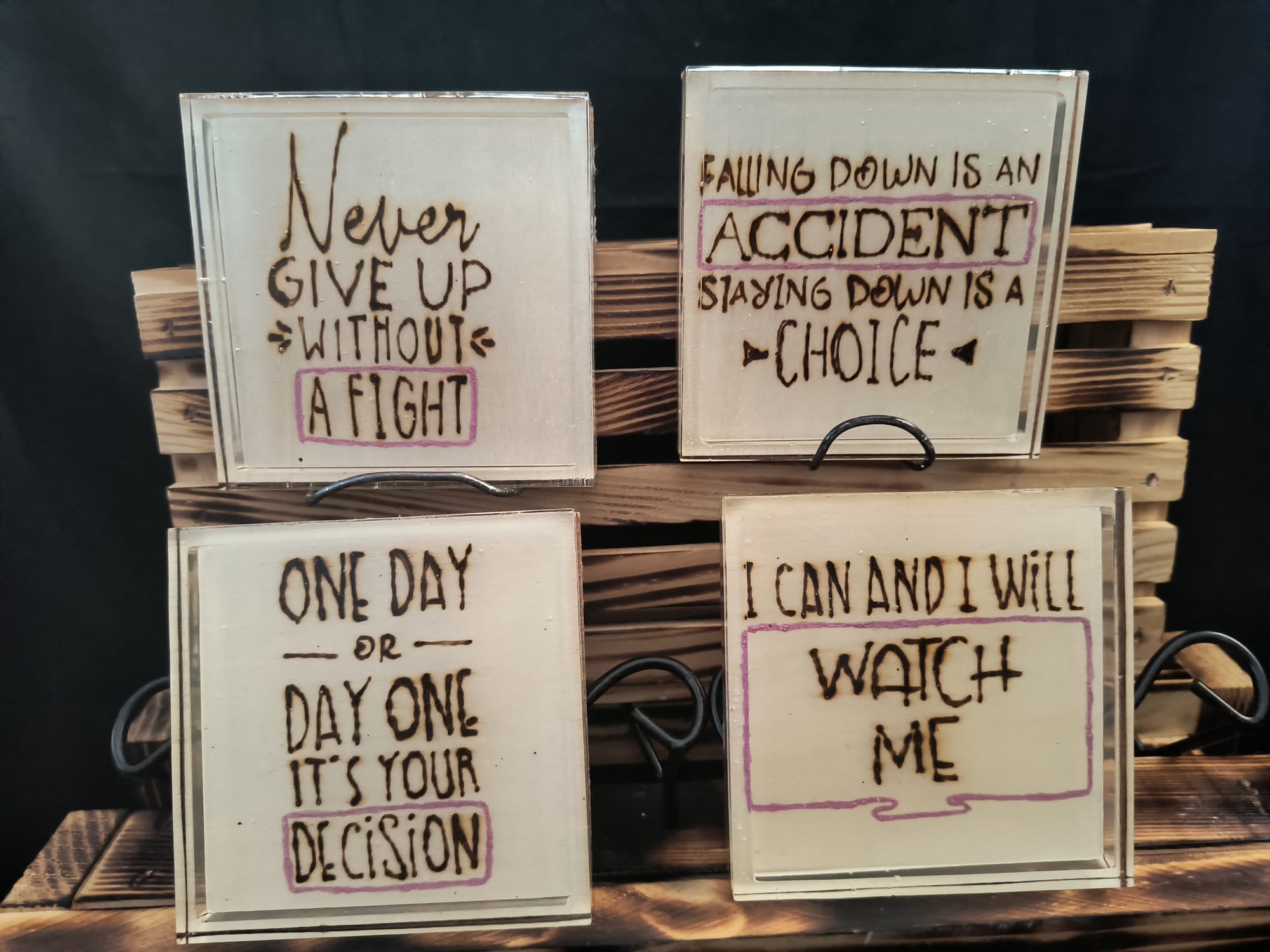 Colorful Positive Affirmation Coasters (Set of 4 $20 Single $6)