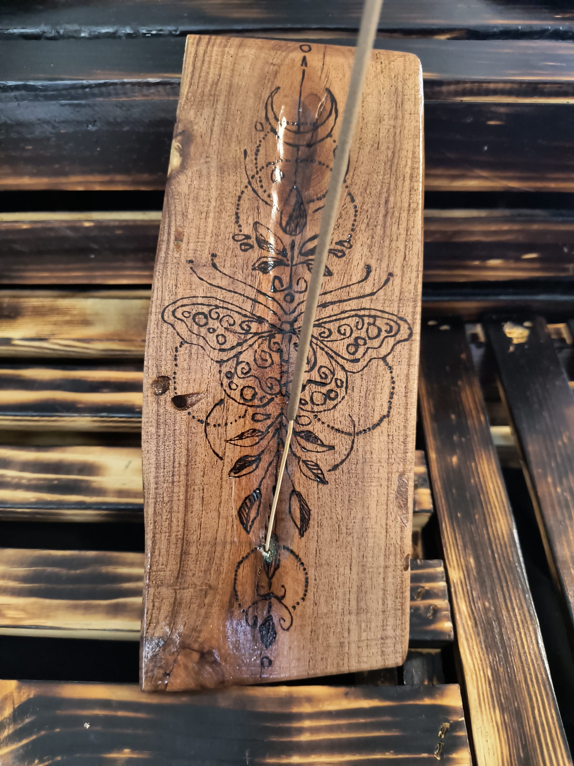 Butterfly Crescent Moon Incense Holder ($25)
